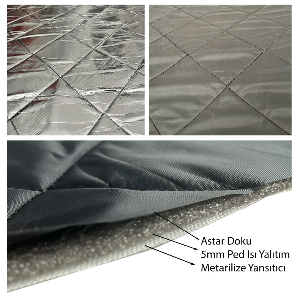 Oto Araç Araba Güneşliği Ön Cam Güneşliği Koruyucu Isı Yalıtımlı Metalize - Görsel 5