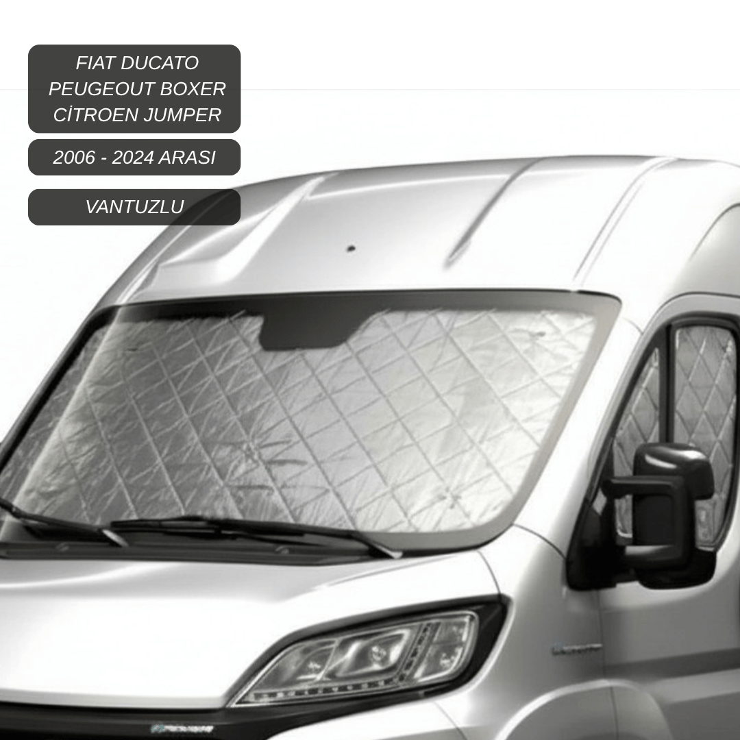 Güneşlik Ön ve Yan Camlar için Fiat Ducato - Peugeot Boxer - Citroen Jumper 2006 - 2024 (VANTUZLU) - Görsel 2