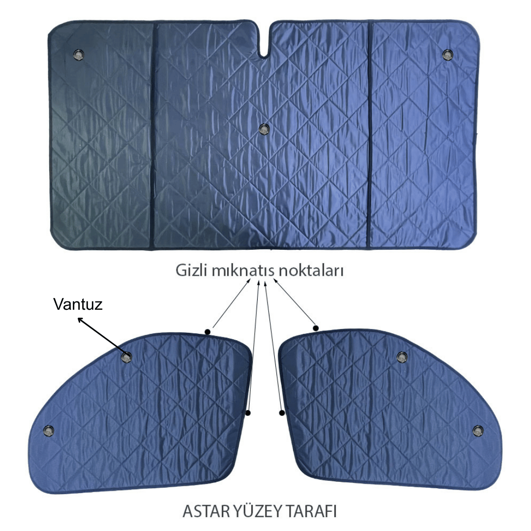 Güneşlik Ön ve Yan Camlar için Fiat Ducato - Peugeot Boxer - Citroen Jumper 2006 - 2024 (VANTUZLU) - Görsel 4